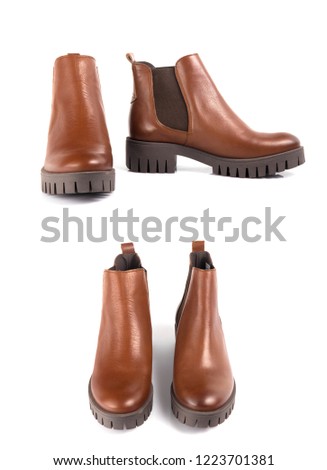 Group of Shoes on white background, isolated product.