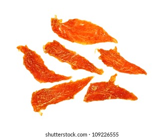 A Group Of Six Chicken Jerky Fillets.