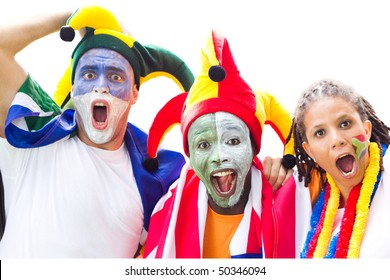 group of soccer fans watching a game - Powered by Shutterstock