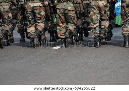 Similar – military army camouflage suit war fight boots