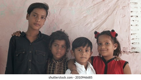 A Group Of South Asian Children Posing