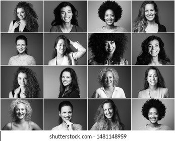 Group Of Strong Women In Front Of A White Background