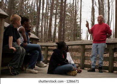 A Group Of Student On A Field Trip.