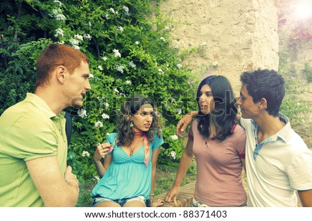 Similar – Group of people having fun in a summer day