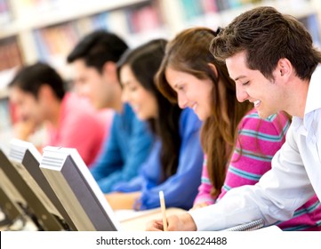 Group Of IT Students In A Computer Lab