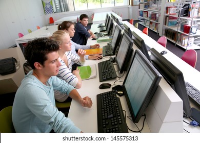 Group Of Students In Computers Room