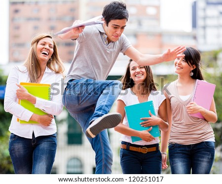 Similar – Image, Stock Photo jump Lifestyle Joy