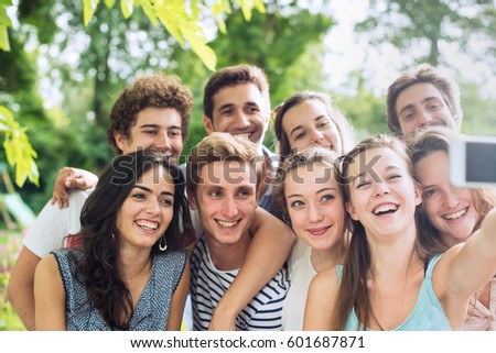 Similar – Group of people in swimsuit having funoutdoors