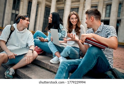 Group Students Laptops Sit On Steps Stock Photo 1779229994 | Shutterstock