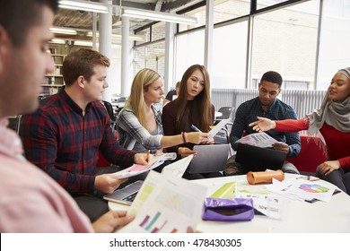 Group Of Students In Library Collaborating On Project - Powered by Shutterstock