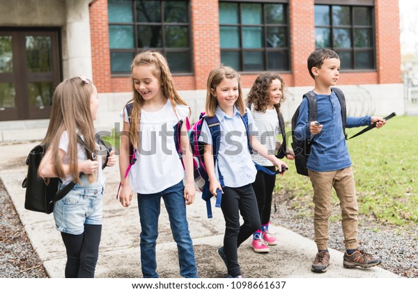 Group Students Outside School Standing Together Stock Photo (Edit Now ...