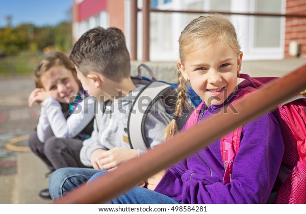 Group Students Outside School Standing Together Stock Photo 498584281 ...