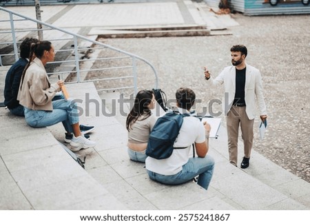 Similar – Image, Stock Photo Those who sit higher can fall lower
