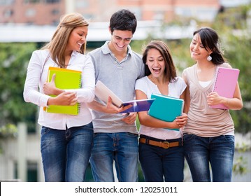 Group Of Students Walking At The University