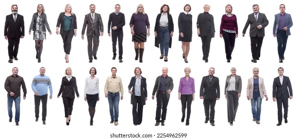 group of successful business people in motion isolated - Shutterstock ID 2254962599