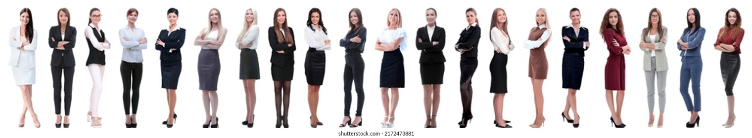 group of successful young businesswoman standing in a row - Shutterstock ID 2172473881