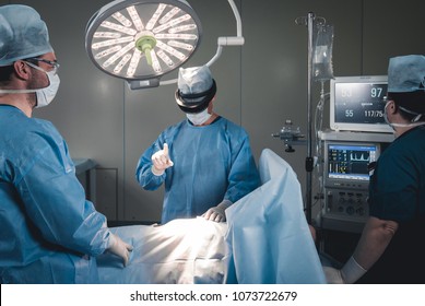 Surgeon Using Augmented Reality Holographic Hololens Stock Photo (Edit ...