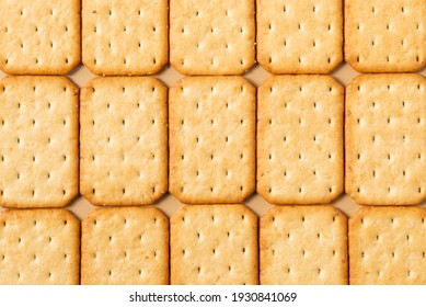 Group Of Sweet Crackers Or Biscuit Background.