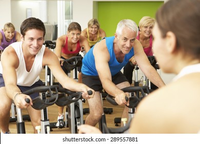 Group Taking Part In  Class In Gym