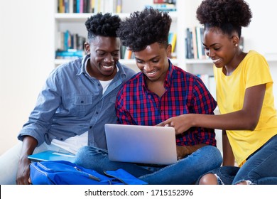 Group Of Talking African American Computer Science Students At University Or College