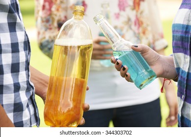 Group Of Teenagers Drinking Alcohol