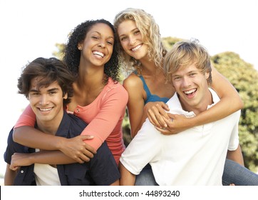 Group Of Teenagers Having Fun