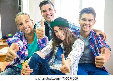 Group Of Teenagers Showing Gesture OK