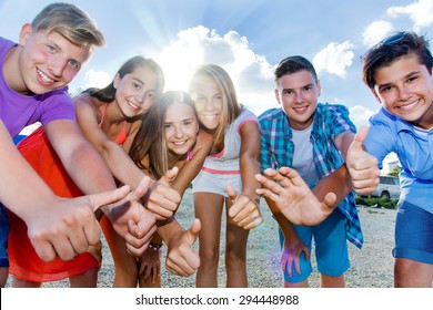 Group Of Teenagers Spending Time Together