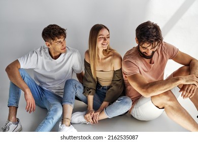 Group Of Three Friends Sitting