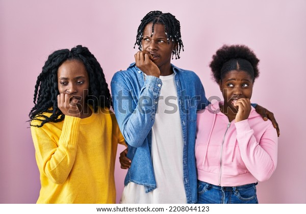 Group Three Young Black People Standing Stock Photo 2208044123 ...