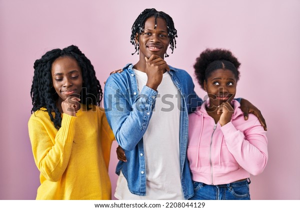 Group Three Young Black People Standing Stock Photo 2208044129 ...