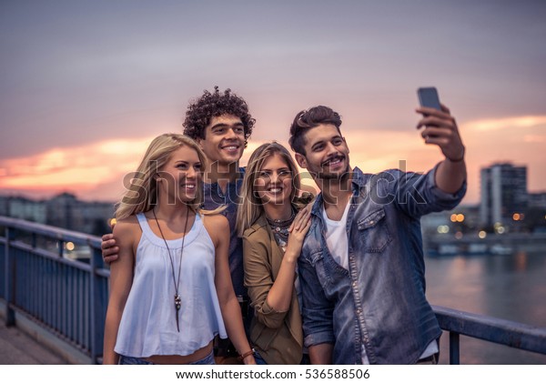 Tourists enjoying the city safely