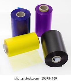 group transfer plastic rolls in various colors for thermal transfer printers
