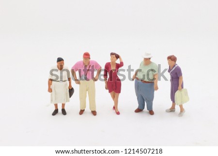 the group of travel figure on stand 