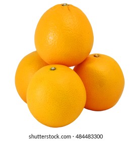 Group of Valencia orange or Navel orange with white isolated  background - Shutterstock ID 484483300