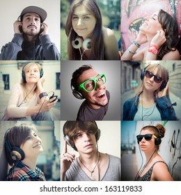  Group Of Various People Listening To Music 