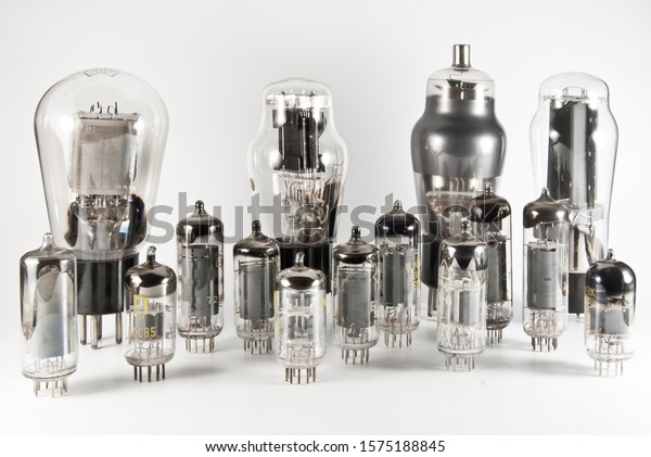 A group of vintage vacuum tubes dating back to\
the fifties.