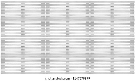 Group Of White Wood Pallet Pattern On White Background In Top View