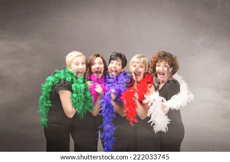 group of woman ready for party