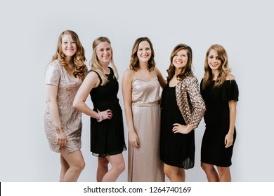 Group of Women Dressed up in Fancy Dresses - Shutterstock ID 1264740169