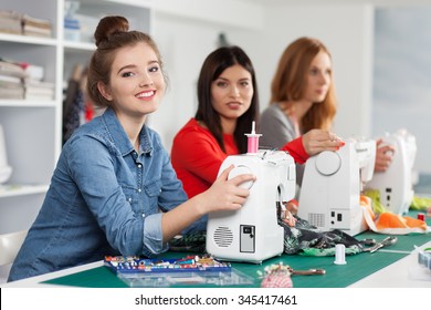 Group of women in a sewing workshop