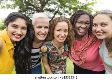 Group of Women Socialize Teamwork Happiness Concept