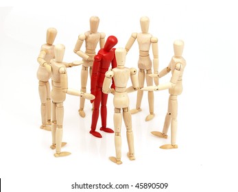 Group of wooden mannequins. - Powered by Shutterstock