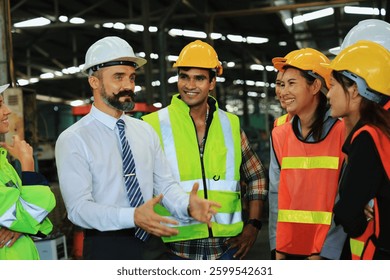 Group of workers in warehouse