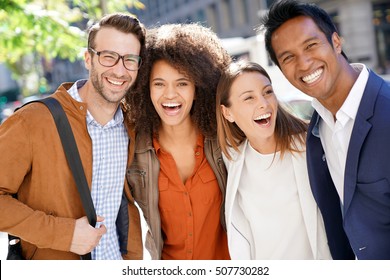 Group Of Young Adults Having Fun Spending The Day In Manhattan