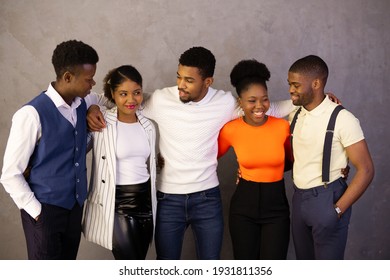 group of young african people indoors 