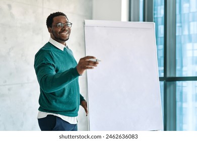 Group of young business people having a meeting or presentation and seminar with whiteboard in the office. Portrait of a young business man leader - Powered by Shutterstock