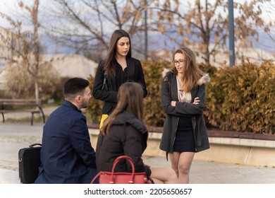 Group of young business people are talking about the business - Shutterstock ID 2205650657