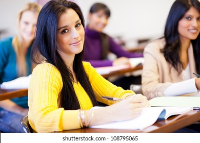 Group Of Young Female College Students In Classroom