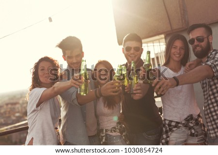 Similar – Image, Stock Photo Group of people having fun in summer party